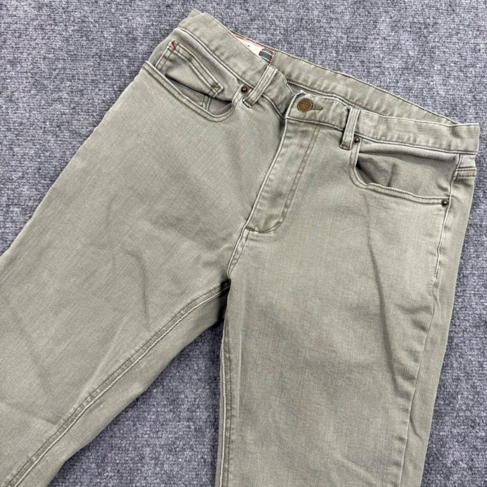 Marine Layer Pants 32W‎ x 34L Slim Straight Fit Chinos Dark Wash Green Men's